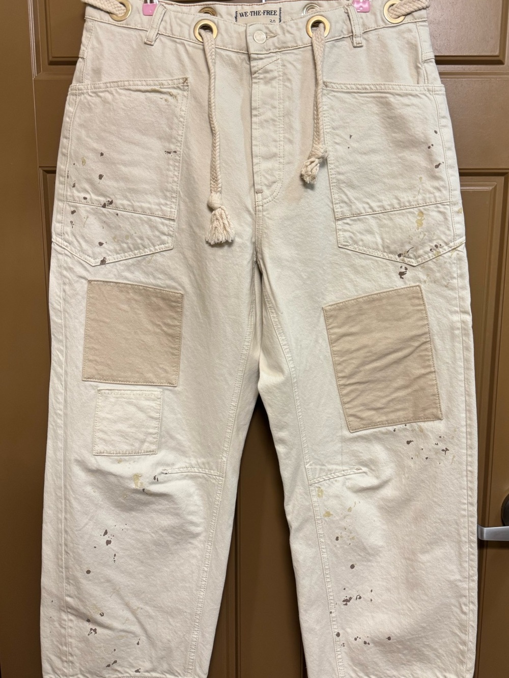 We The Free Men's Cream Painter Patchwork Cargo Pants